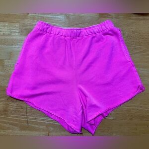 Aerie Hot Pink High Waisted Beach Party Short Medium w/ Pockets